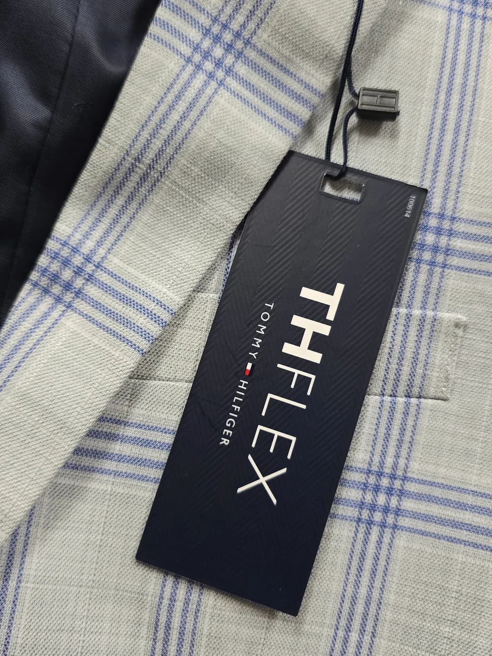 Boys Coat TOMMY-HILFIGER THFLEX Light Blue Windowpane Plaid Sport Blazzer Size10
